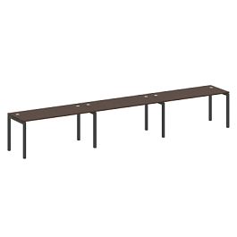 Metal System Quattro Р. ст. на 3 раб. места на П-образном м/к 50БП.СМ-3.4 Венге/Антрацит металл 4800*720*750 - Фото предпросмотра