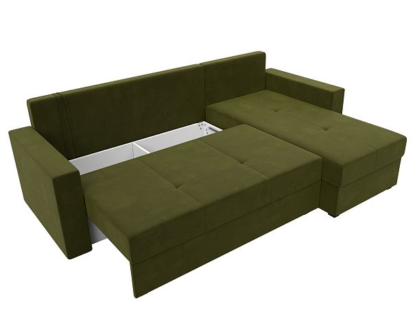 Диван угловой Верона Лайт угол правый (полностью вмикровельвет зеленый) - Вид 7