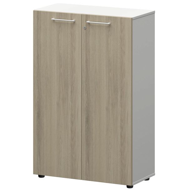 Шкаф средний закрытый СМШ38F(Б) Кронберг/Белый 792x380x1190 Кортез - Вид 1