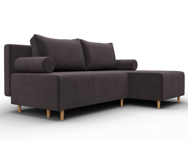 Диван угловой Лига-102 угол универсальный Велюр коричневый - Вид 3