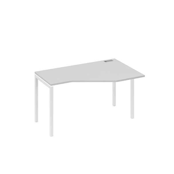 Стол эргономичный правый "Техно" на металлокаркасе DUE A4 А4 Б2 054 БП серый / металлокаркас белый - Вид 1