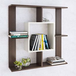 Полка навесная ПН-1 (850*850*180) венге/ясень анкор светлый - Фото предпросмотра