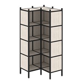 Loft Угловой внутренний стеллаж наборный VR.L-31 Денвер светлый/Чёрный металл 862*862*1869 - Фото предпросмотра