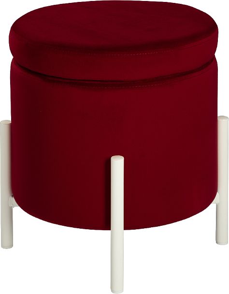 Комплект пуфов Кен с местом для хранения Бордовый велюр Confetti bordo/белый, 2 шт. - Вид 2