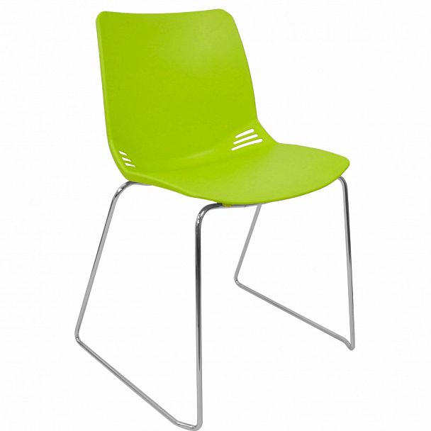 Стул Race (пруток) каркас Хром, салатовый, стопируемый - Вид 1