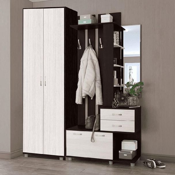 Прихожая "Микс Арт" шкаф платяной венге/ясень анкор светлый - Вид 3