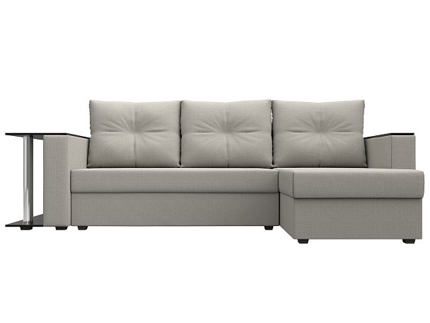 Диван угловой Атланта Лайт правый угол Рогожка бежевый - Вид 2