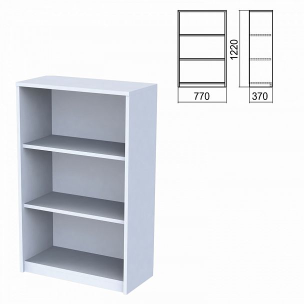 Шкаф (стеллаж) "Арго", 770х370х1220 мм, 2 полки, серый - Вид 1