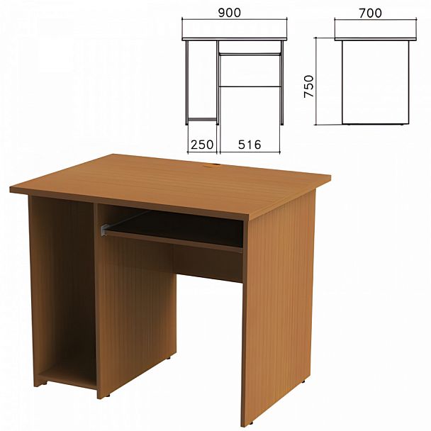 Стол компьютерный "Монолит", 900х700х750 мм, цвет орех гварнери, СМ15.3 - Вид 1