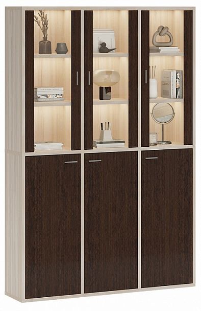 Шкаф-витрина Домино СУ(ш3в2)+3ФГ+3ФС Венге/Карамель - Вид 2