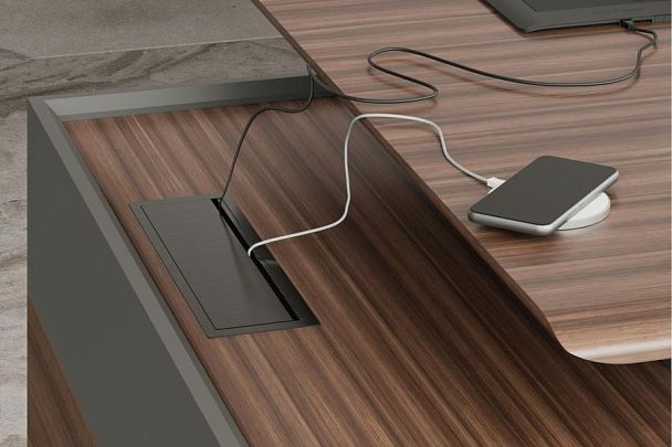 Греденция 1800х450х900 / цвет: американский орех/графит Кварц / Quartz - Вид 3
