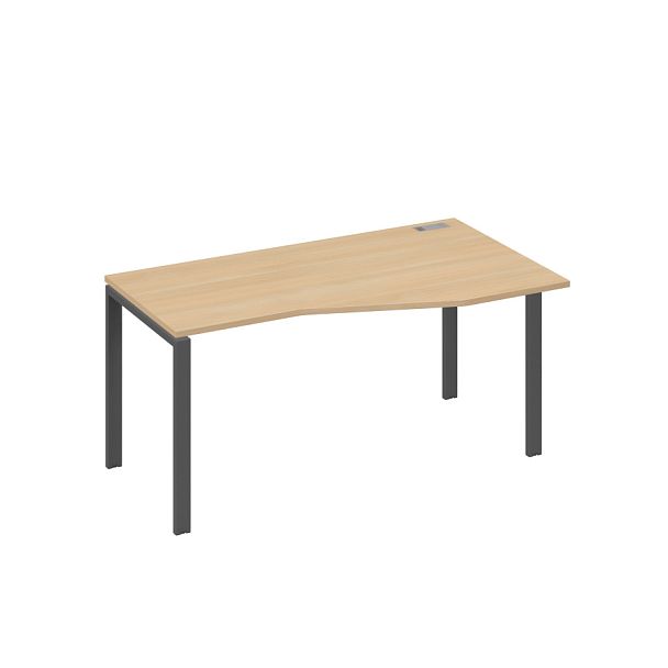 Стол эргономичный правый "Техно" на металлокаркасе UNO A4 А4 Б1 066 БП натуральный дуб / металлокаркас антрацит - Вид 1