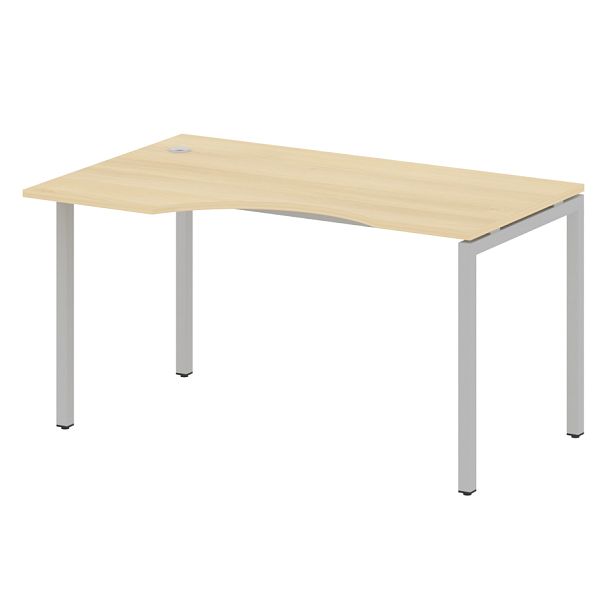 Metal System Quattro Стол криволинейный левый на П-образном м/к 40БП.СА-2 (L) Акация/Серый металл 1400*900*750 - Вид 1