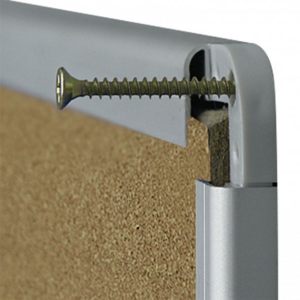 Доска пробковая для объявлений 120x180 см, алюминиевая рамка, 2х3 OFFICE, (Польша), TCA1218 - Вид 3