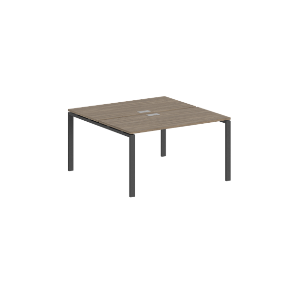 Рабочая станция Sigma 1400х1438х750 / профиль: 60х30 антрацит; столешница:  дуб темный - Вид 1