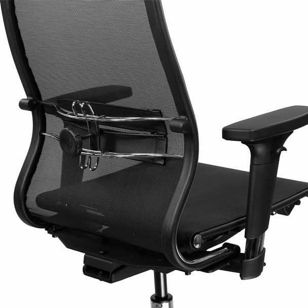 Кресло МЕТТА "ErgoLife" 10 B1-104D, хром, синхромеханизм, 2D-подлокотники, прочная сетка, черное - Вид 8