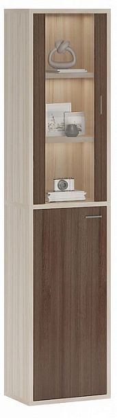 Шкаф-витрина Домино СУ(ш1в2)+1ФГ+1ФС Карамель/Шамони - Вид 2