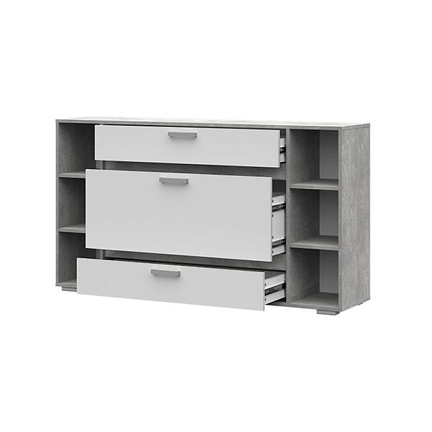 Денвер КМ-02 Комод (1500х836х354) ателье светлый/белый - Вид 2