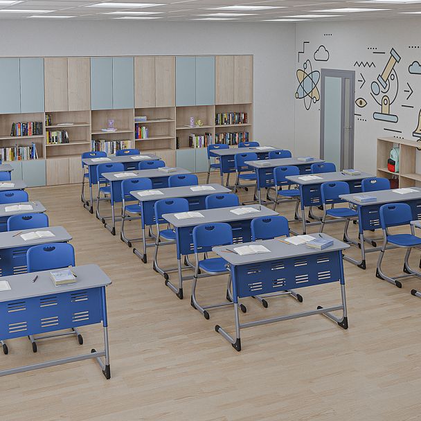 Парта Smart на плоскоовале 2М (столеш. ЛДСП ЗУ, экран ПЭ), гр.5-7 - Вид 6