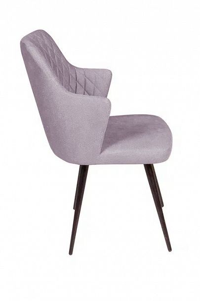 Стул поворотный на 90 градусов, функция возврата, антишум Hunt ромб, бархат светло-серый 26 / чёрный конус - Вид 3