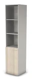 RAC058 ACCORD Шкаф узкий, полуоткрытый левый 451х448х1982 Сосна Аланд/Серый камень - Фото предпросмотра