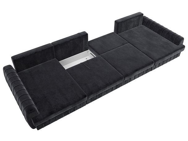 Диван П-образный Лига-057 НПБ Лонг Велюр темно-серый - Вид 8