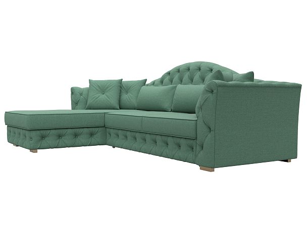 Диван угловой Артис левый угол Рогожка зеленый - Вид 3