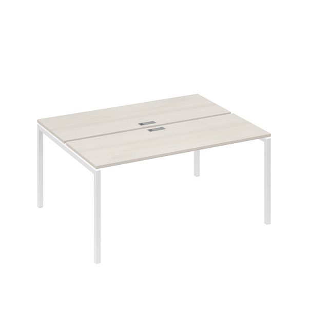 Рабочая станция 2х160 на опорах DUE A4 А4 Б2 172 БП дуб / металлокаркас белый - Вид 1