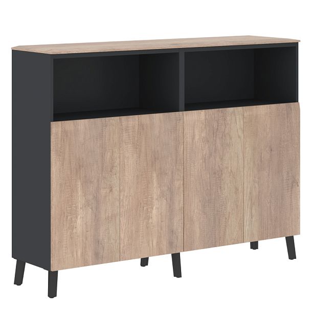 Греденция JMGR 1745 Дуб Каньон/Антрацит 1706х452х1305 JAY - Вид 1