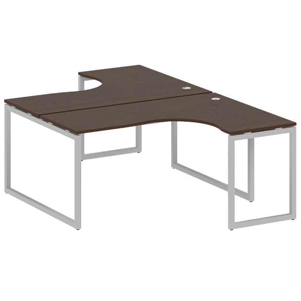 Metal System Quattro Р. ст. криволинейная на О-образном м/к 40БО.РАС-СА-2.4 Венге/Серый металл 1600*2435*750 - Вид 1