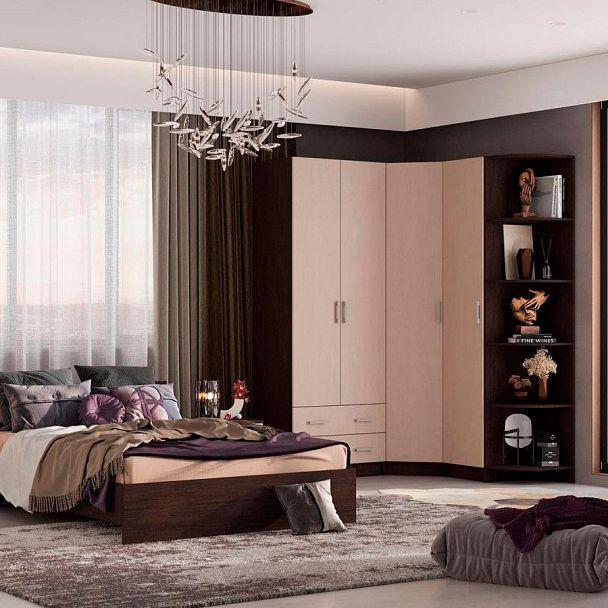 ГАРМОНИЯ ШУ 601 М шкаф угловой (0,78х2,2х0,78) шимо темный/шимо светлый - Вид 3