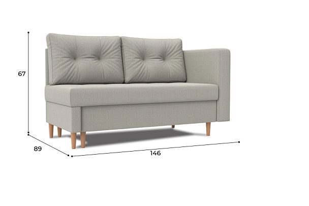 Кушетка Лига-098 Рогожка бежевый - Вид 9