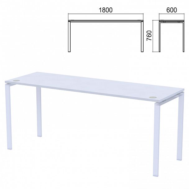 Столешница стола на металлокаркасе "Арго", 1800х600х760 мм, серый - Вид 2