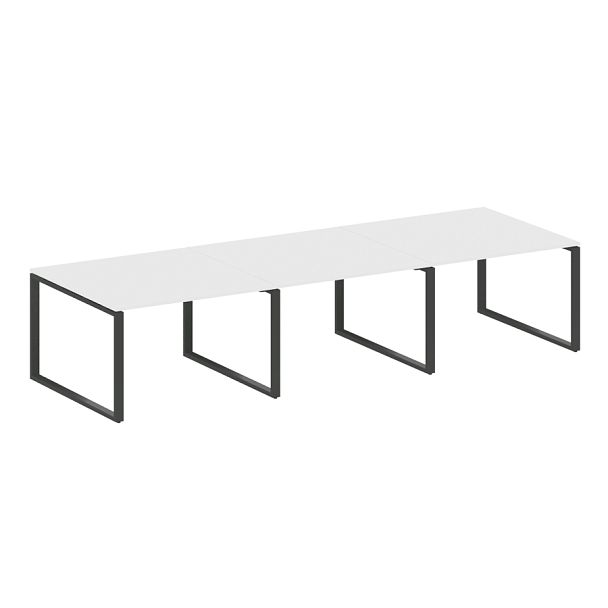 Metal System Перег. стол (3 столешницы) на О-оразном м/к БО.ПРГ-3.2 Белый/Антрацит металл 3600*1235*750 - Вид 1