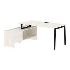 Стол с тумбой ELCT 17814 Ясень Траун/Черный 1760х1400х750 EDIS - Фото предпросмотра