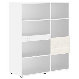 Стеллаж EHC 1145 Ясень Траун/Белый 1120х430х1355 EDIS - Фото предпросмотра