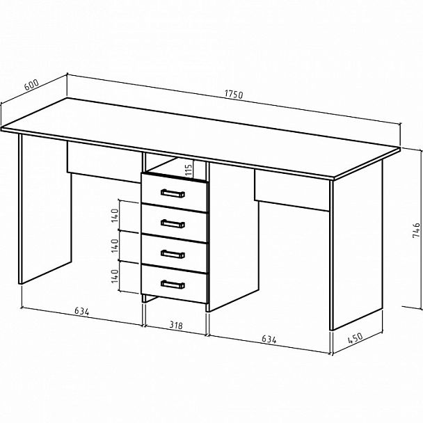 Стол письменный Лайт-11 - Вид 2