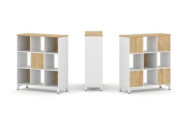 Style Project Набор стеллажа 2-х сторон., 3 яр. SN.NSD-331 Белый/Тиквуд Светлый/Металл Белый 1121*40 - Вид 1