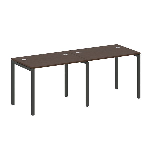 Metal System Quattro Р. ст. на 2 раб. места на П-образном м/к 40БП.СМ-2.1 Венге/Антрацит металл 2000*720*750 - Вид 1