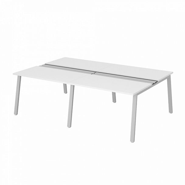 Рабочая станция на металлокаркасе с щетками "Столы для персонала" ПК-ТНП-СР280Х160Н4/МКА/БЭ/КК-В2-972 серый - Вид 1