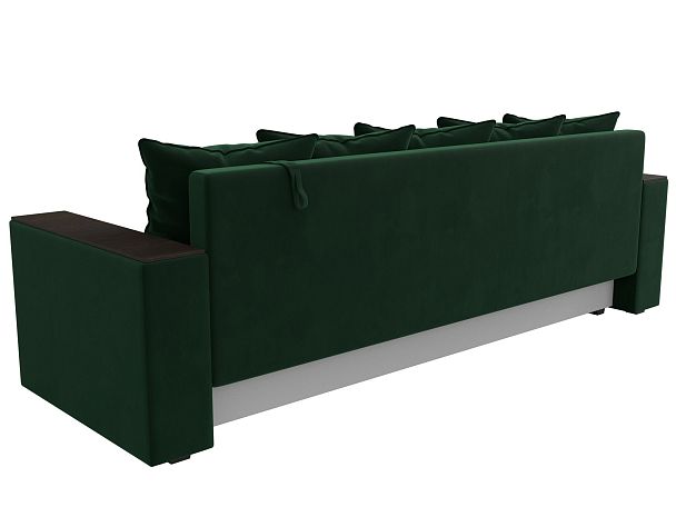 Диван прямой Дубай Лайт полки слева (полностью велюр зеленый) - Вид 6