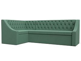 Диван кухонный угловой Мерлин левый угол Рогожка зеленый - Фото предпросмотра