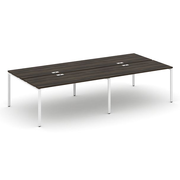 Concept Рабочая станция на 4 места CN.DRS-008 Дуб Мали/Металл Белый 3160*1480*750 - Вид 1