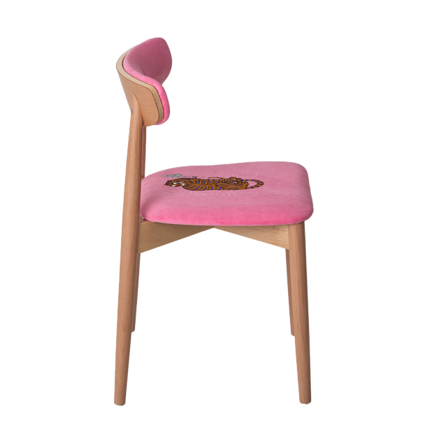 Стул Роквелл вышивка тигр с трубкой, велюр TEDDY 833 - Вид 4