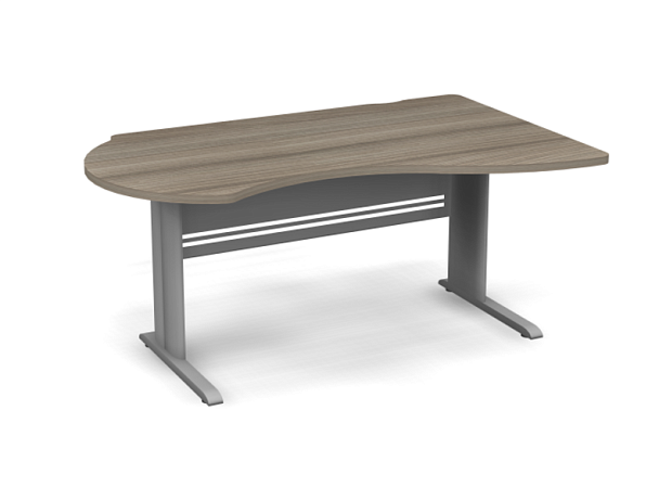 Стол асимметричный на металлокаркасе 1800 Берлин Дрифтвуд/Серый САМ 180 - Вид 1