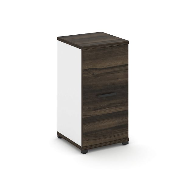 Concept Шкаф 1 узкая секция, 2 ниши CN.STU-213 B Дуб Мали/Белый Бриллиант/Металл Черный 420*420*818 - Вид 1