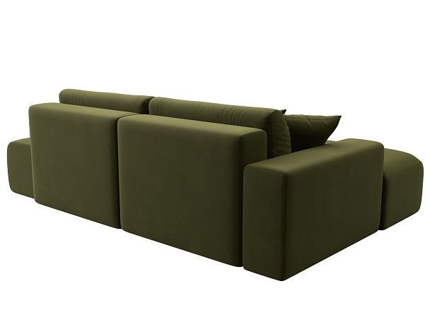 Диван угловой Лига-036 Модерн левый угол Микровельвет зеленый - Вид 8