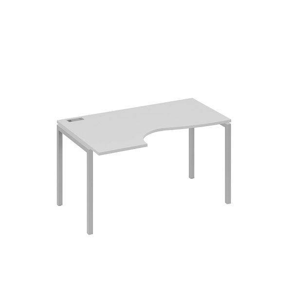 Стол эргономичный левый "Классика" на металлокаркасе DUE A4 А4 Б2 043 БП серый / металлокаркас серый - Вид 1