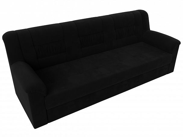 Прямой диван Карелия (полностью микровельвет черный) - Вид 5