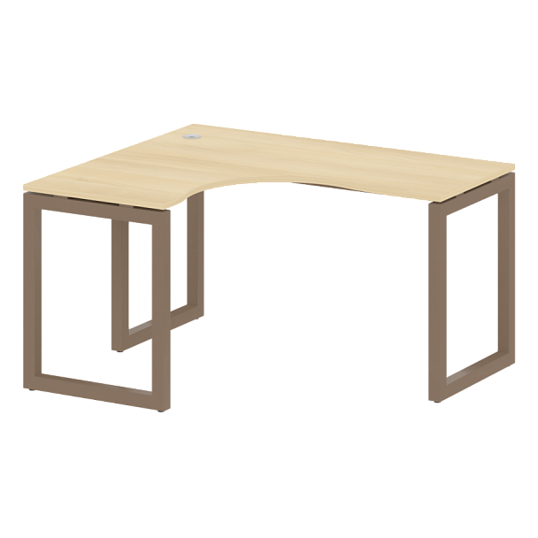 Metal System Quattro Стол криволинейный левый на О-образном м/к 50БО.СА-3 (L) Акация/Мокко металл 1400*1200*750 - Вид 1